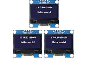 APKLVSR Lot de 3 écrans OLED 1,3" I2C 128 x 64 pixels I2C Module d'affichage OLED pour Arduino (caractères blancs)