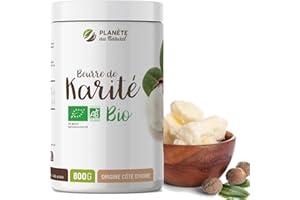 PLANÈTE AU NATUREL Bio-Sheabutter AB 800 g – Lebensmittelqualität – 100% pflanzlich – ohne Zusatzstoffe – Haar – Körper – Gesicht – rein – vegan