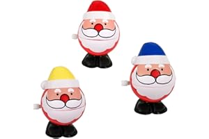 Kungfu Mall 3 Stück Weihnachten Santa Wind Up Spielzeug Stocking Filler Wind Up Weihnachten Charakter Neuheit Spielzeug für Party und Party Favors