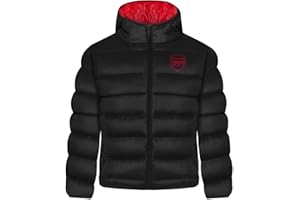 Arsenal F.C. Boys Quilted Jacket Hooded Winter Coat Kids Official Football Gift