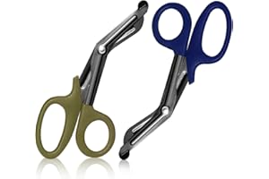 AIPWEYT STORE Medizinische Scheren Trauma Verbandschere, Multifunktionsschere für Rettungskräfte,7,5 Zoll Emt und Trauma Schere Medizinische Scheren Bent Stealth Black für Krankenschwestern, Medizinstudenten,2PC