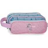 Enso We Love Flowers Triple pencil case Pink 22x10x9cm Polyester
