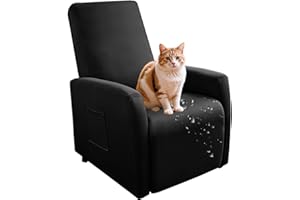 Generisch wasserdichte Sessel überzug Stretch, Sesselschoner mit Taschen Wohnzimmer, Angepasster für Fernsehsessel Bezug-Black