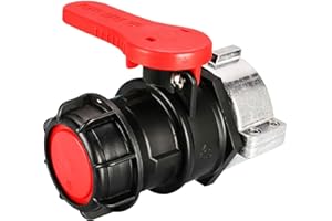 Kadryxon IBC Adapter Kugelhahn 75mm IG auf S60x6 (60mm) AG IBC Tank Zubehör Ersatzkugelhahn Absperrhahn Ventil für Regenwassertank,Container, Regentonne