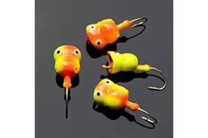 Tigofly 6 pcs/lot Hard Foam Head Hooks Orange Frog UV Popper Topwater Floating Pike Bass Fly Fishing Tying Materials Flies Lures