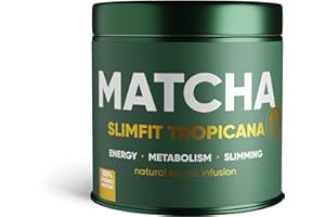 WOW TEA Matcha Powder - Tropical Combination with Green Tea & Exotic Note - Ideal as Iced Tea or Warm Treat - Matcha Powder Tea without Additives (Matcha Tropicana)