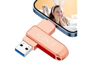 EOZNOE Clé USB 128 Go pour iPhone Compatible OTG Android/iPad/Mac/PC,Cle USB pour iPhone Stockage Externe Enregistrer Direct des Photos et des vidéos sans Applications.