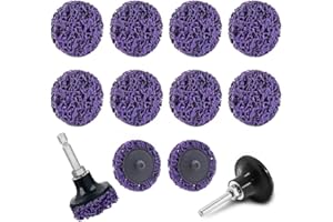 SAIJIAN 10 Pezzi Dischi Abrasivi 50mm Disco Abrasivo CSD Dischi di Sgrossatura Disco di Pulizia con Portapattino e Biella per la Pulizia Della Superficie o Rimozione Della Vernice Ruggine