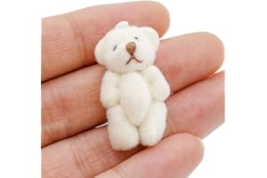 Odoria 1/12 Scale Dolls House Miniature Bear Dollhouse Accessories, White
