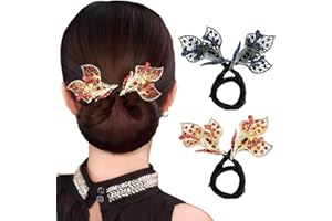 VYZUTR 2 Pièces Chignon Magique Cheveux Bun Maker Clip, Donuts Chignon, Rouge et bleu Pince Chignon à Torsion Française,Elegant Hair Accessoires Cheveux Femme, Convient Aux Cheveux Moyens à longs