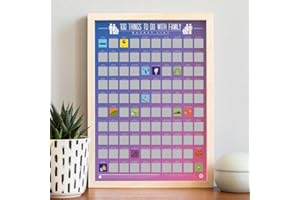 Gift Republic 100 Things To Do With Family Bucket List - Póster para rascar, multicolor, 42 x 59 cm