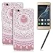 Produktbild Huawei P9 Lite Hülle, SpiritSun Transparent Handy Hülle für Huawei P9 Lite Weich TPU Silikon Schutzhülle Niedlichen Muster Schale Tasche Ultradünnen Etui Anti-stoß Kratzfeste Case Cover mit Stylus Pen und Schutzfolie - Rosa Mandala Blume