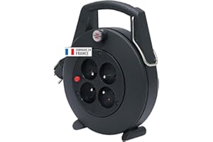 Brennenstuhl Enrouleur de câble domestique Confort-Line 5m, Fabrication Française 1102501 Noir