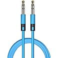 1.2M Aux cable 3.5mm Male Stereo Jack To Jack Audio Cable - Auxiliary for Cars, Headphones, iPhones, iPad, Laptops (Blue)