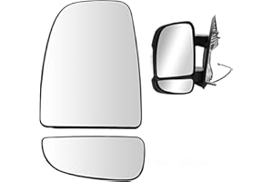 Convitex Wing Mirror Upper and Lower Glass Left Heated Replacement for Fiat Ducato, Peugeot Boxer, Citroen Relay 2006 Onwards