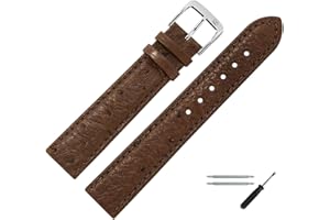 MARBURGER Uhrenarmband 14mm Leder Strauß - Werkzeug Montage Set 81014