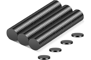 Wukong Black Tiny Magnets 6mm X 1mm | 100 Pack, Small Strong Fridge Magnets, Round Miniature Mangets for Models Craft DIY Whiteboard Refrigerator Home Office