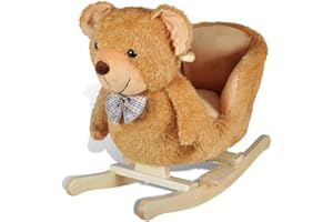 vidaXL Ourson à Bascule pour Bébés Peluche Animaux Jouet d'enfants Maison