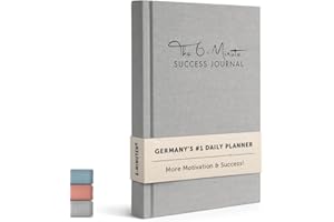 URBESTSELF The 6-Minute Success Journal (English Version) | Osiągaj cele w skupieniu i bez stresu | 6 minut dziennie dla większej motywacji, uważności i sukcesu | Codzienny planer od twórców „Sześciominutowego dziennika” (Szarość, Angielski (English))