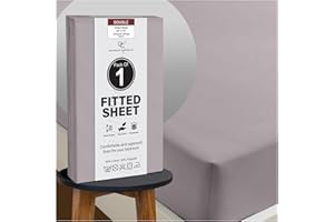 GC GAVENO CAVAILIA Easy Care Deep Fitted Sheets Double Bed (25 cm), Breathable & Lightweight Plain Dyed Double Bed Sheet, Non Iron Polycotton Elasticated Corner Bedding Double Fitted Sheet, Grey
