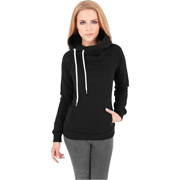 Urban Classics Felpa Con Cappuccio Color Block Donna - Stile Anni '90, Tre Colori, Tasca Sul Petto