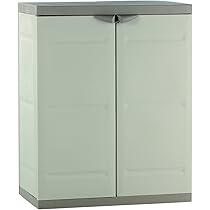 Armario Escobero Plastiken 70 Cm - Color Beige, Con 4 Baldas