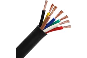 AOHEWEI Cable pour Remorque 7 Fils 5m Câble Electrique Remorque 7 Core Noir pour Caravane Un Camion Industrie (7 Fils)