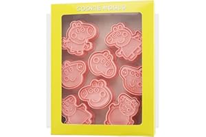 Sunjun 8 Pcs Pig Cookie Cutters Pastry Cutter Scone Cutter Pastry Cutter Set, Pink，for Pastry, Donut, Cookie Dough,Fondant, DIY, Sugarcraft, Cake Decoration Chocolate Mould Cookie