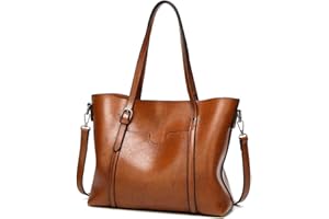 AINUOEY Donna Borse a Mano Borsa a Spalla Elegante Grandi Firmate Marca Tracolla Antifurto PU pelle 76612 1 pz Marrone