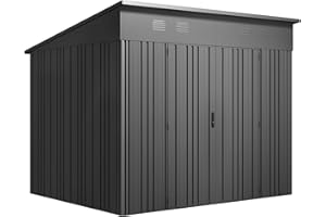 HOGGAR BY OKORU Hoggar - Abri de Jardin métal Pioneer Y70 – Structure autoportante - Portes renforcées - Serrure avec clé Incluse - Piliers en V - Plafond Robuste - Cabane extérieur 256x221x215cm – 5,66m2