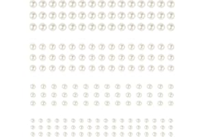 ‎VICLOON Vicloon 990 Stück Halbperlen, 6 Blatt 3/4/5/6mm Selbstklebende Perlen-Aufkleber für Schmuckherstellung, Kleidung, Basteln DIY, Handy