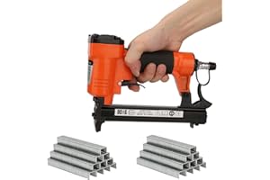 Di Tutto Per Tutti® Set 2 In 1 Graffettatrice Ad Aria Compressa 6-16MM | Spillatrice Pneumatica 8016 | + 1 Pacco di 10.000 Graffette 8016