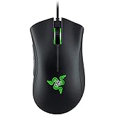 Razer DeathAdder Essential Wired Gaming Mouse I Single-Color Green Lighting I 6400DPI Optical Sensor- Black - RZ01-03850100-R