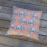 Kissen Elephant, Jaquard melon-grau 60x60 cm, von wagnerstrasse. Handgefertigt in Baden-Württemberg