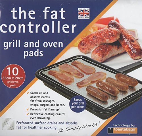 The Fat ControllerGrill Pan & Oven Protective Grease Absorbant Tray Pads (Pack of 10, 35cm x 20cm)