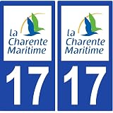 Lot De 4 Stickers Département 16 Charente Pour Plaque D'Immatriculation - Vinyle Résistant, Garantie 7 Ans - 9