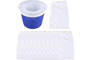 burkfeeg 20 Pièce Chaussettes Skimmer Piscine Chaussette Piscine Filtre pour Panier Skimmer Chaussettes Skimmer pour écumeur De Surface élimine Les Scories, Les Feuilles, Les Cheveux (Blanc)