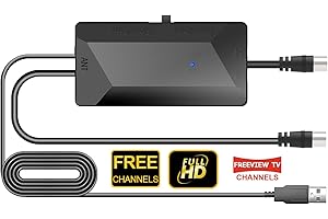 DGUPSP DVB-T & DVB-T2 Antennen Verstärker 25 dB, Frequenzbereich 174-862 MHz 2FT Koaxialkabel