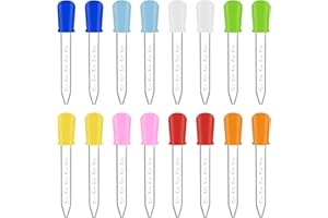 Mlysnd Pipetas, Pipeta, 16 Piezas Pipeta de Transferencia de Plástico, 5ML Graduadas de Líquido, para Dulces Chocolate y Experimentos Niños, Multicolor