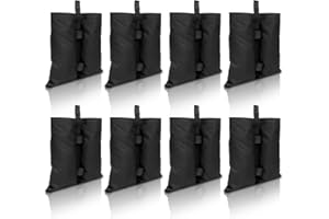 Jiubiaz Lot de 8 sacs de sable pour tonnelle pop-up, pieds de tonnelle, sacs de sable, poids pour tonnelle, noirs