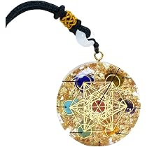 Orgonit-Anhänger Halskette Mit Heiliger Geometrie – Grüner Energie-Stein, Verstellbare Kette