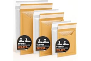 Enveloppes Bulles Expédition, Kraft, Blanc ou Mixte – Fermeture Auto – Pochettes Papier avec Protection Bulles, Pour Envois Sécurisés - Pack M - Ofituria (Kraft et Blanc, 12 enveloppes)