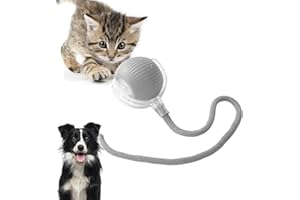 Loongroad Pelota de juguete interactiva para gatos, juguete eléctrico para gatos, juguete interactivo para perros y gatos, tres modos ajustables con función de despertar para perros y gatos pequeños y