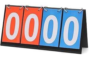 EAPMGQR Pieghevole Sport Tabellone Segnapunti, 4 Cifre Score Flipper Portatili Flip Sport Scoreboard Score Counter Tabellone Segnapunti da Tavolo Capovolgi Il Tabellone degli