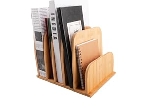 hocadon Desktop Organiser Letter Rack File Holders for Desks File Sorter Desk Organiser with 5 Slots Desk File Sorter 25x17cm for Magazine, Document, Letter, Mail Sorter