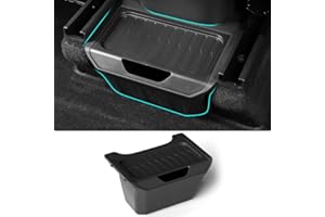 TOPABYTE Organisateur de Console Centrale Arrière pour Tesla Model Y 2020-2024 Plateau de Console Centrale Siège Arrière TPE Deuxième Rangée Boîte de Rangement Sous le Siège avec Couvercle