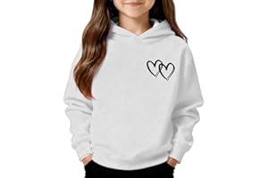 SOLU DAY8 Sweat a Capuche Fille 3-14 Ans Fashion Sweatshirt Hoodie Ado Fille Hiver Manche Longue Ample Chic Pas Cher Mignon Imprimé Streetwear Sport Casual Haut Tops