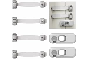 GOGOU Bloc Porte Sécurité Bébé, Lot de 6 Sécurité Placard Bloque Porte Verrou Loquet Serrure pour Enfant Bébé - Applicable pour Porte Placard Réfrigérateur Frigo Armoire Fenêtre Tiroir