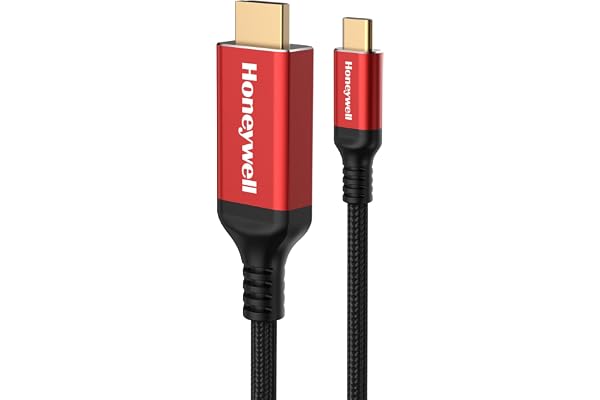 Honeywell Type C to 2.0 HDMI Cable, 4Kx2K@60Hz UHD Resolution, 1 Mtr, 18GBPS Transmission Speed, High-Speed, Male to Male, Compatible with TV, Laptop, Type-C Smartphone, Projector, etc