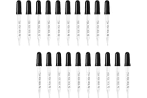 XLKJ 20 Pezzi Vetro Pipette,Pipettes in Vetro Pipetta Contagocce Graduata per Liquida,Olio Essenziale,Trucco Artistico, Laboratorio Chimica